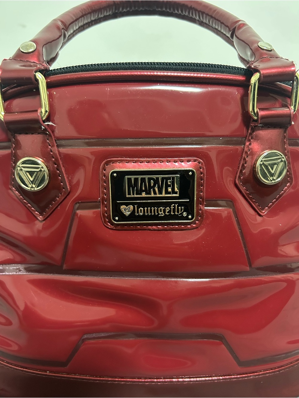 Loungefly Marvel Iron Man Dome Purse Handbag Red Gold - Picture 7 of 8